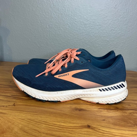 Brooks Shoes - Brooks Ravenna 11 Running Shoes Womens Size 9 Blue Coral Sneakers 1203181B480